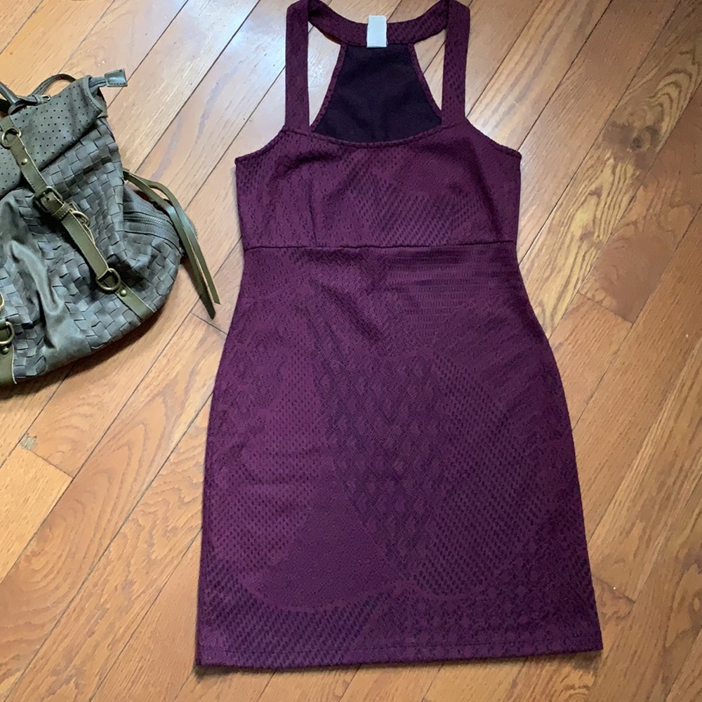 Free People burgundy lace bodycon dress size Medium
